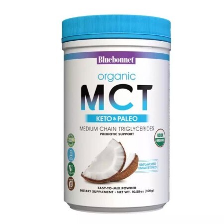 MCT Органічний порошок з кокосового горіха Bluebonnet Nutrition 300 гр