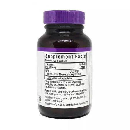 NAC (N-Ацетил-L-Цистеин) 500 мг Bluebonnet Nutrition 30 гелевых капсул: цены и характеристики