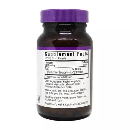 NAC (N-Ацетил-L-Цистеїн) 500 мг Bluebonnet Nutrition 60 гелевих капсул: ціни та характеристики