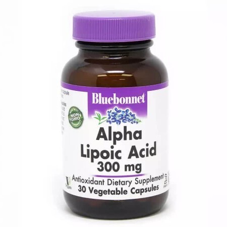Альфа-Ліпоєва Кислота 300 мг Bluebonnet Nutrition 30 рослинних капсул