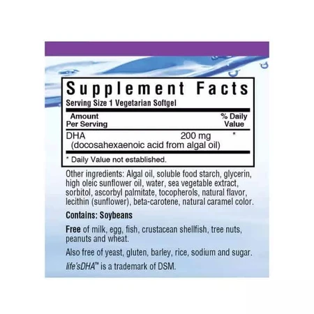 Вегетаріанська Омега-3 з водоростей DHA 200 mg Bluebonnet Nutrition 30 рослинних капсул: ціни та характеристики