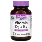 Вітаміни D3 і K2 Vitamins D3 & K2 Bluebonnet Nutrition 60 вегетаріанських капсул: ціни та характеристики