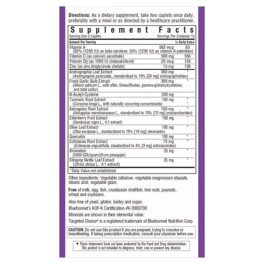 Иммунная защита и поддержка здоровья Targeted Choice Bluebonnet Nutrition 30 растительных капсул: цены и характеристики