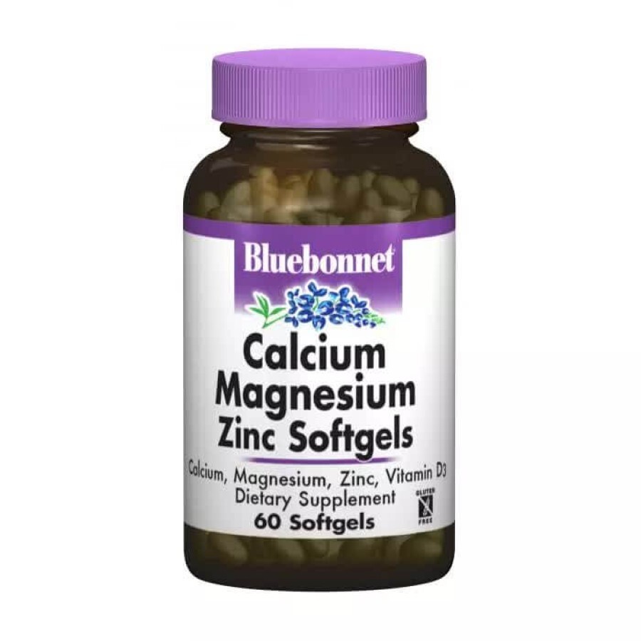 Кальцій магній + цинк Bluebonnet Nutrition 60 желатинових капсул: ціни та характеристики