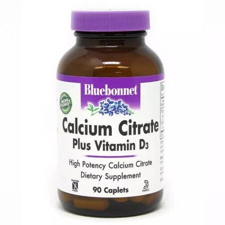 Кальцій цитрат + Вітамін D3 Bluebonnet Nutrition 90 каплет