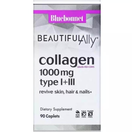 Колаген 1000 мг Beautiful Ally Collagen Type I + III Bluebonnet Nutrition 90 капсул