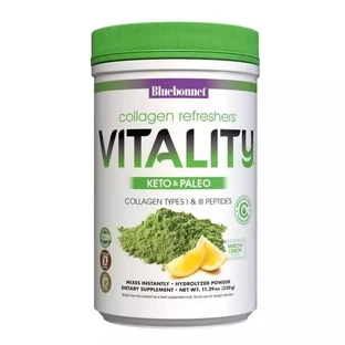 Колаген сила бадьорості та енергії смак лимона і матчі Collagen Refreshers VITALITY Type I & III Bluebonnet Nutrition порошок 320 г