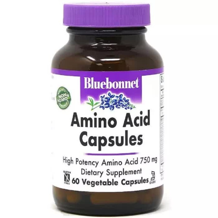 Комплекс Амінокислот 750 мг Amino Acid Bluebonnet Nutrition 60 капсул: ціни та характеристики