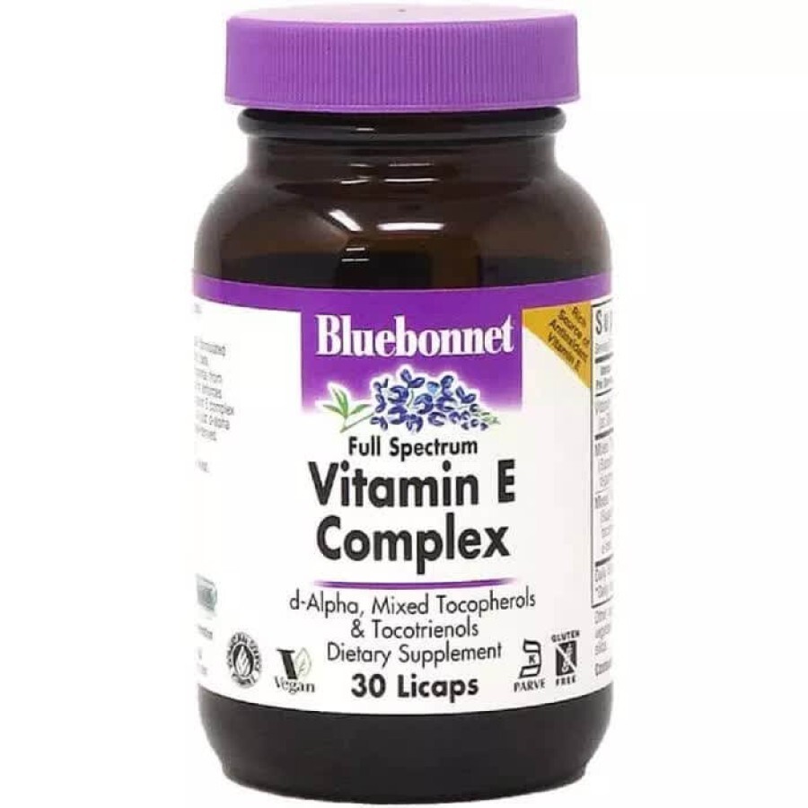 Комплекс Витамина E Vitamin E Complex Bluebonnet Nutrition 30 капсул: цены и характеристики