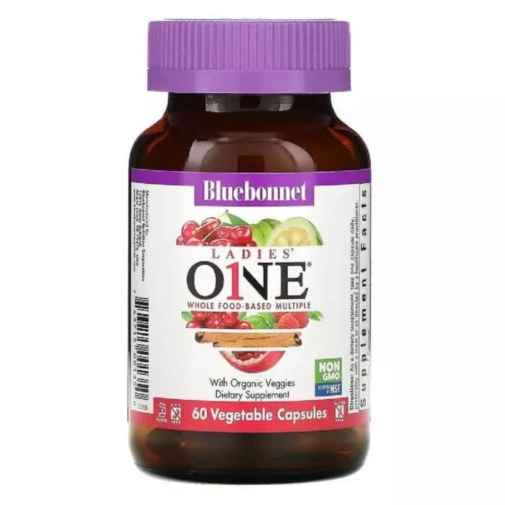 Комплекс вітамінів для жінок Ladies 'ONE Whole Food-Based Multiple Bluebonnet Nutrition 60 вегетаріанських капсул: ціни та характеристики