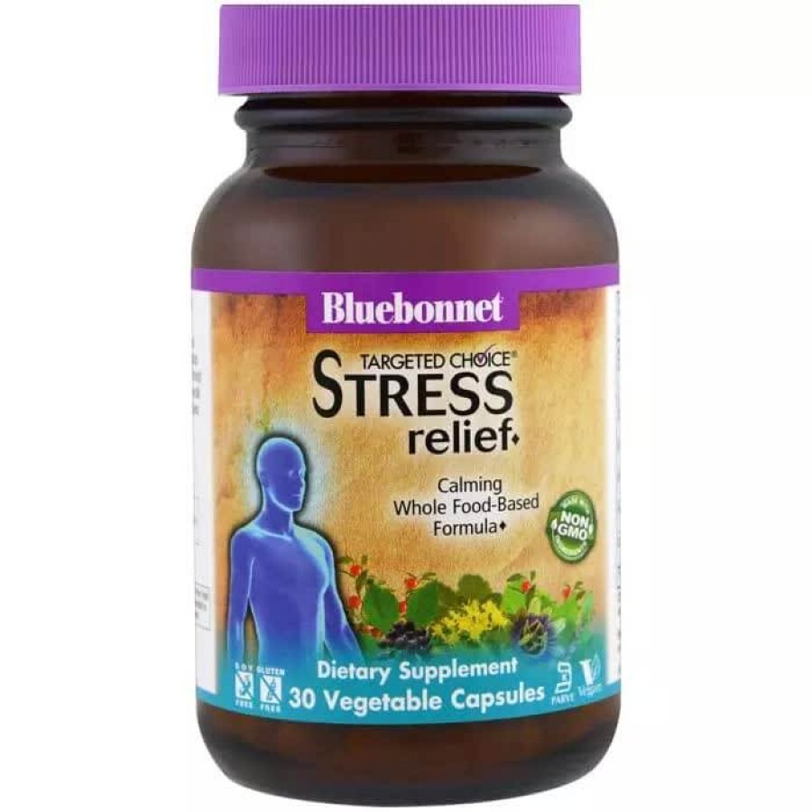 Комплекс для зняття стресу Targeted Choice Stress Relief Bluebonnet Nutrition 30 вегетаріанських капсул: ціни та характеристики