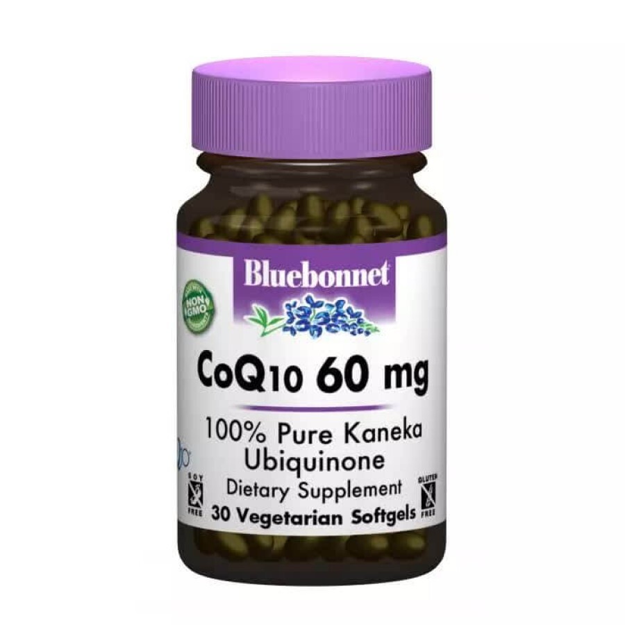Коэнзим Q10 60 мг Bluebonnet Nutrition 30 желатиновых капсул: цены и характеристики