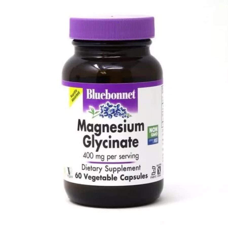 Магний глицинат 400 мг Magnesium Glycinate Bluebonnet Nutrition 60 вегетарианских капсул: цены и характеристики