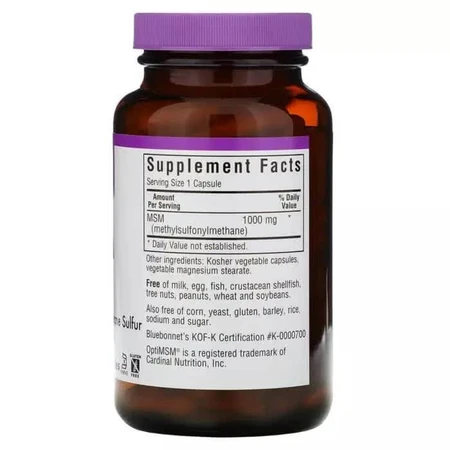 МСМ 1000 мг MSM Bluebonnet Nutrition 120 вегетарианских капсул: цены и характеристики