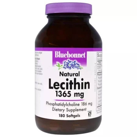 Натуральний лецитин 1365 мг Bluebonnet Nutrition 180 желатинових капсул