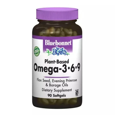 Омега 3-6-9 на рослинній основі 1000 мг Bluebonnet Nutrition 90 желатинових капсул: ціни та характеристики