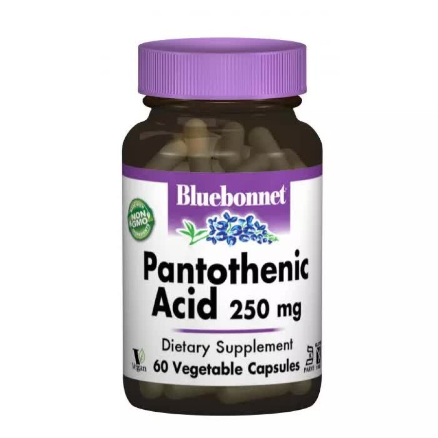 Пантотенова кислота (B5) 250 мг Bluebonnet Nutrition 60 гелевих капсул: ціни та характеристики