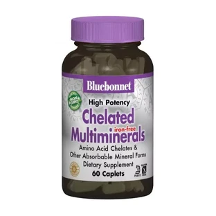 Хелатные мультиминералы без железа Albion Bluebonnet Nutrition 60 капсул