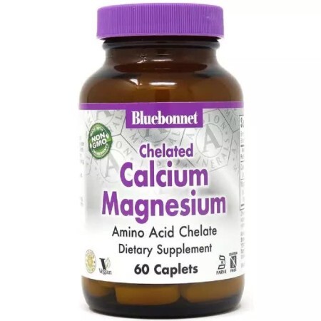 Хелатний кальцій і магній Chelated Calcium Magnesium Bluebonnet Nutrition 60 таблеток