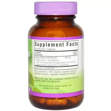 Екстракт листя гінкго білоби Ginkgo Biloba Leaf Extract Bluebonnet Nutrition 30 гелевих капсул: ціни та характеристики