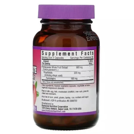 Экстракт плодов Граната Pomegranate Extract Bluebonnet Nutrition 60 вегетарианских капсул: цены и характеристики