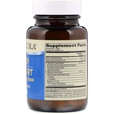 Підтримка сну з мелатоніном Sleep Support with Melatonin Dr. Mercola 30 таблеток: ціни та характеристики