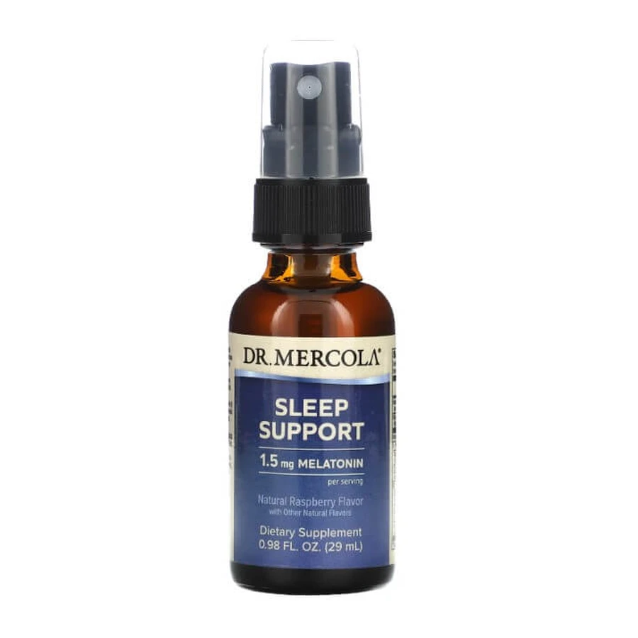 Підтримка сну з мелатоніном, Sleep Support, Dr. Mercola, Малина, 29 мл.: ціни та характеристики