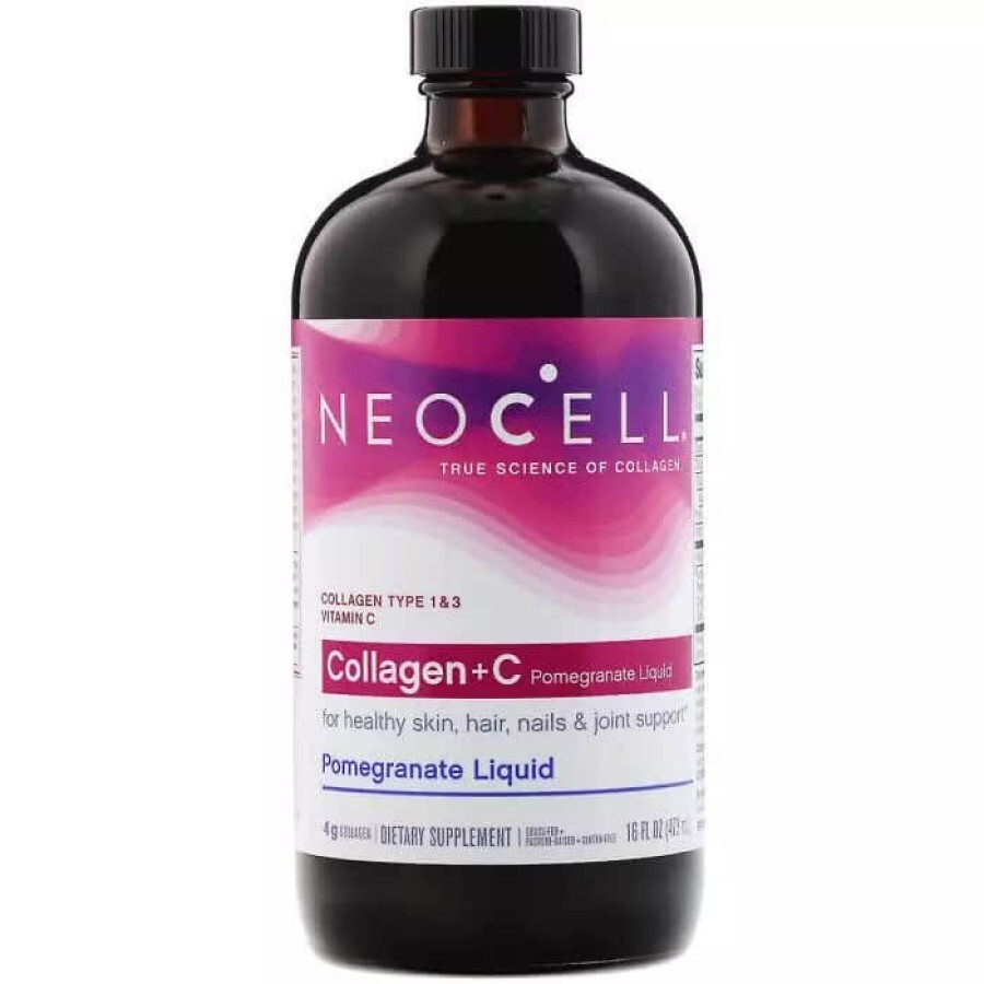 Рідкий колаген + вітамін C смак граната NeoCell 16 рідких унцій (473 мл): ціни та характеристики