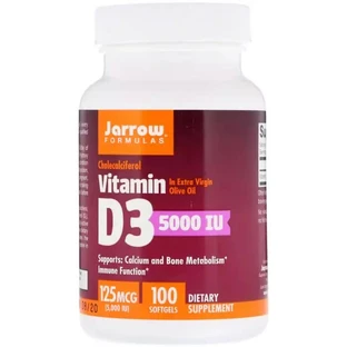Вітамін D3 Холекальциферол 5000 МО Jarrow Formulas, 100 гелевих капсул