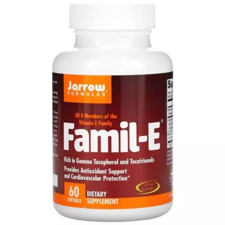 Вітамін Е Сімейство вітамінів E Jarrow Formulas Famil-E, 60 желатинових капсул