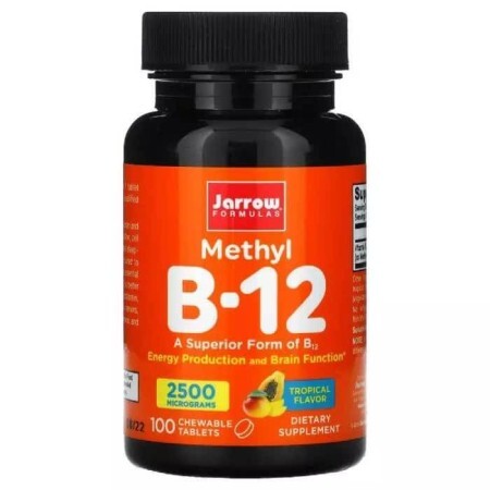 Метил B-12 2500 мкг, тропічний смак, Methyl B-12, Jarrow Formulas, 100 жувальних таблеток