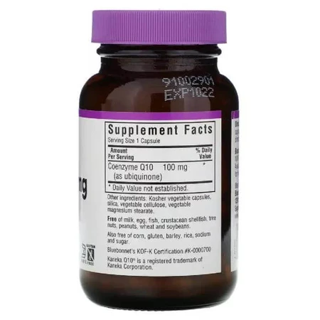 Коэнзим Q10 Bluebonnet Nutrition 100 мг, 90 вегетарианских капсул: цены и характеристики