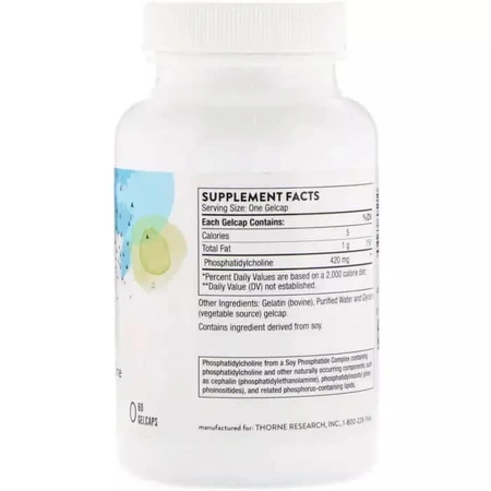 Фосфатидилхолин Thorne Research Phosphatidyl Choline 60 гелевых капсул: цены и характеристики
