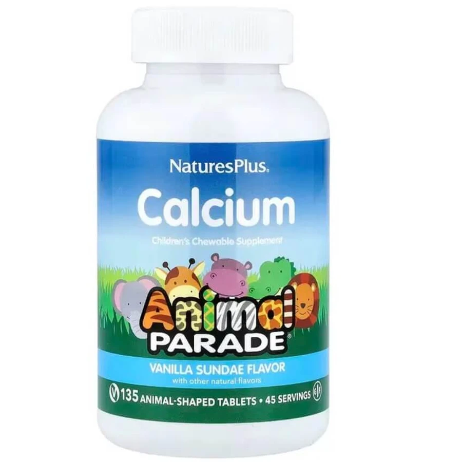 Кальций для детей Natures Plus Animal Parade вкус ванили 135 жевательных таблеток: цены и характеристики