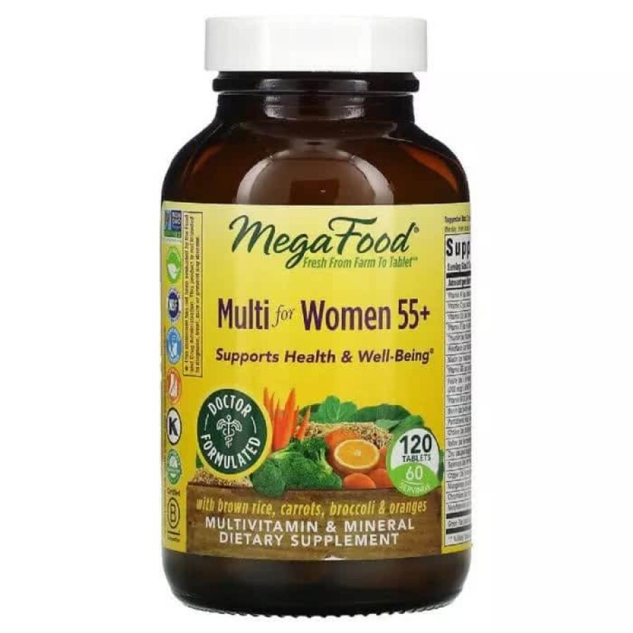 Мультивітаміни MegaFood для жінок 55+ 120 таблеток: ціни та характеристики