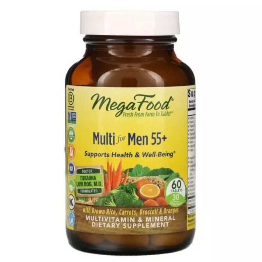Мультивітаміни MegaFood для чоловіків 55+ 60 таблеток: ціни та характеристики