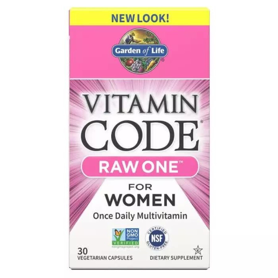Сирі мультівітаміни для жінок Garden of Life Raw One for Women Vitamin Code 30 вегетаріанських капсул: ціни та характеристики