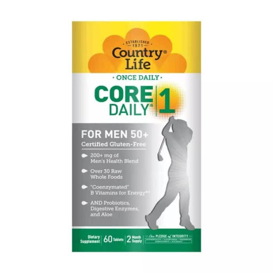 Мультивітаміни для чоловіків 50+ Country Life Core Daily-1 60 таблеток : ціни та характеристики