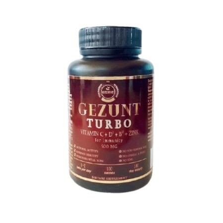 Вітаміни Gezunt Turbo С+D3+B12+Цинк 500 мг таблетки 100 шт