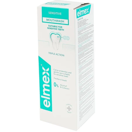 Ополіскувач для ротової порожнини Elmex Sensitive Plus для зниження чутливості зубів, 400 мл: ціни та характеристики