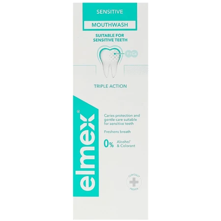 Ополіскувач для ротової порожнини Elmex Sensitive Plus для зниження чутливості зубів, 400 мл: ціни та характеристики