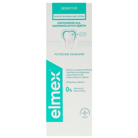 Ополіскувач для ротової порожнини Elmex Sensitive Plus для зниження чутливості зубів, 400 мл: ціни та характеристики