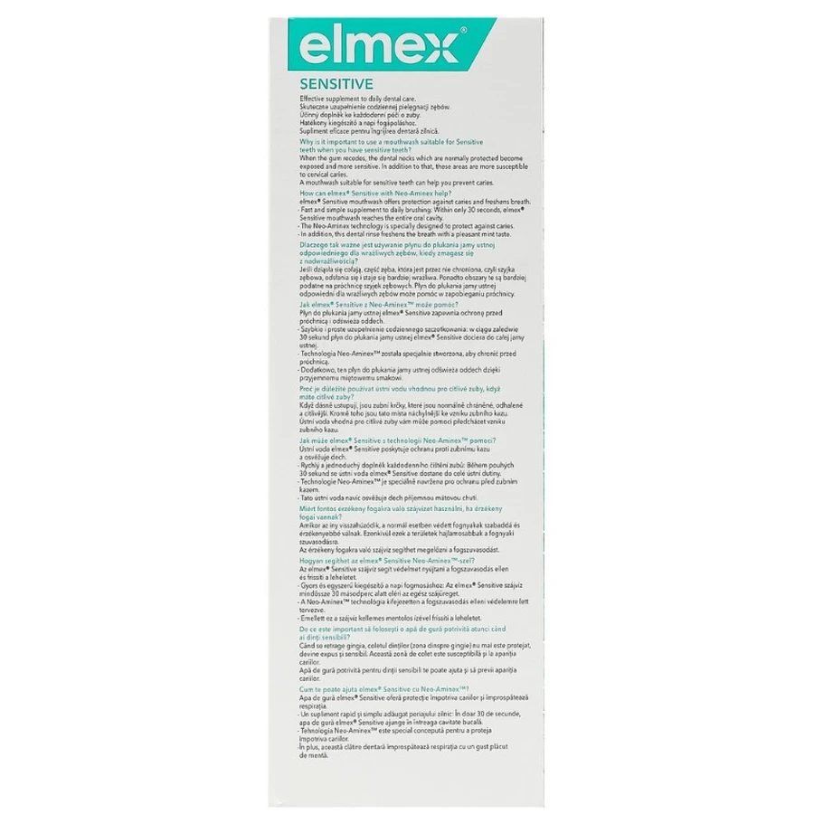 Ополіскувач для ротової порожнини Elmex Sensitive Plus для зниження чутливості зубів, 400 мл: ціни та характеристики