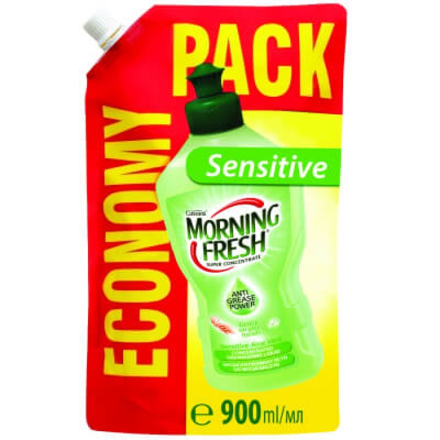 Засіб для ручного миття посуду Morning Fresh Sensitive Aloe Vera змінна упаковка 900 мл: ціни та характеристики
