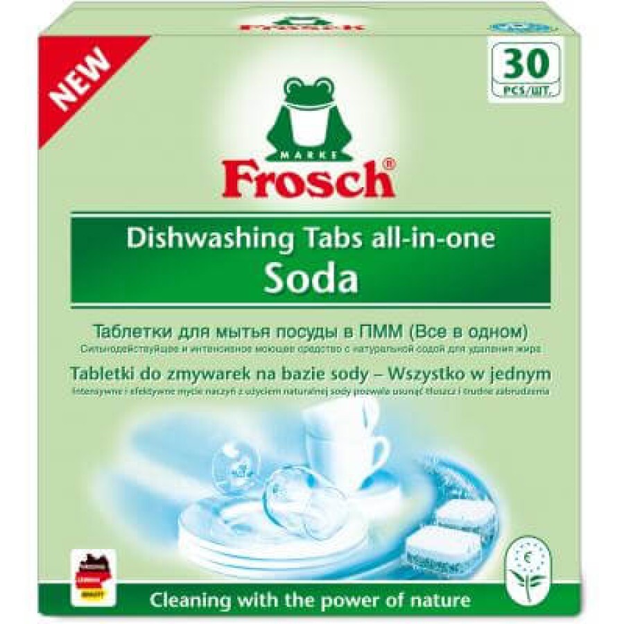 Таблетки для посудомоечных машин Frosch Сода 30 шт: цены и характеристики