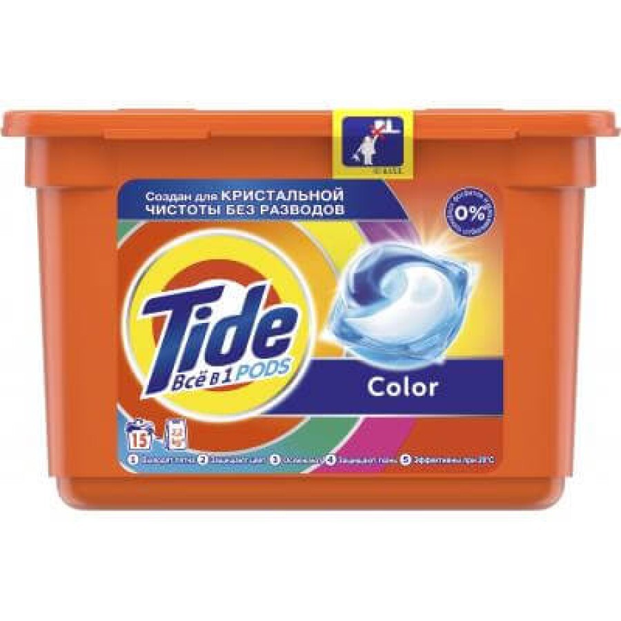 Капсулы для стирки Tide Все-в-1 Color 15 шт: цены и характеристики