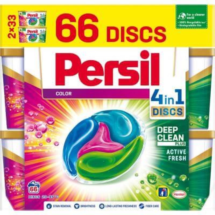 Капсулы для стирки Persil Discs Color Deep Clean 66 шт: цены и характеристики