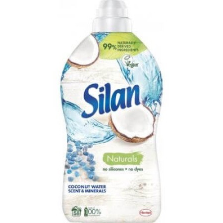 Кондиціонер для білизни Silan Naturals Аромат кокосової води та мінерали 1.45 л