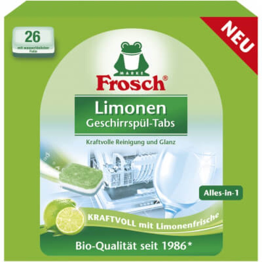 Таблетки для посудомоечных машин Frosch Лимон 26 шт: цены и характеристики
