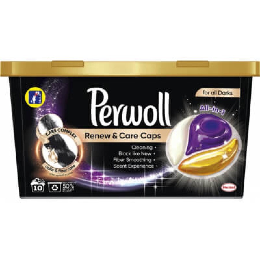 Капсулы для стирки Perwoll All-in-1 для темных и черных вещей 10 шт: цены и характеристики